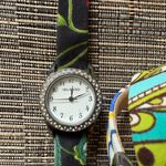 Vera Bradley Watch Women Silver Tone Interchangeable Band Needs New Battery‎ Black Photo 1