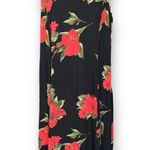 Vintage 90s Maxi Dress Black Red Dark Floral Detail Sleeveless Scoopneck Large Photo 9