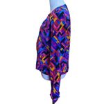 Maggy London  Vintage 100% Silk Abstract 90s Geometric Shape Zip Up Blazer 6 Photo 2