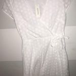 Miami White Francesca’s Eyelet Wrap Dress Photo 0