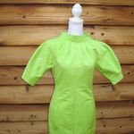 Vintage Lime Green Sheath Dress Pockets Green Photo 3