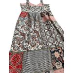 Rachel Zoe ‎ Linen Patchwork Floral Paisley Midi Dress Pockets Multicolor Size 10 Photo 2