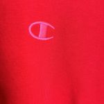 Champion  New With Tags Slightly Cropped Raw Hem Red Hoodie Sweatshirt Photo 2