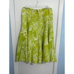 Chico's Y2k  Flare Skirt Small Lim Green Floral Ruffled Beachy Summer Tropical Photo 4