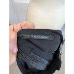 T Tahari  Blouse Womens Size S Black Mock Neck Keyhole Large Bell Sleeve Chic Photo 9