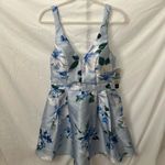 Sequin Hearts : Blue/White Flower Dress- Open Back with zipper back- tulle hem- 9 Photo 0