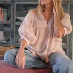 Marea Steph Blush Pink 3/4 Balloon Sleeves Slouchy Pullover Top Women’s Small Photo 9