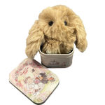 Bunny Lulu Keychain With Tin Brand New Beige Bunny Keychain Rabbit Fur Tan Photo 1