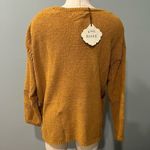 Knox Rose NWT  Mustard Yellow Chenille Cutout Bell Sleeve Sweater Size Small Photo 4