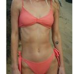 Lost + Wander  Grapefruit Knotted Bikini Top S. $68 Photo 0