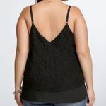Torrid 2 Plus Size Lace Double Layer Tank Black Chiffon Sleeveless V-Neck Blouse Photo 3