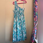 Lane Bryant NWT Moana Tropical Floral One Shoulder Pocketed Midi Dress 20 Photo 3