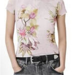 AllSaints‎ Pink Ellie Pink Floral Print Mesh T Photo 0