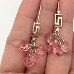 Handmade Crystallized Swarovski Crystal Light Rose Earrings Photo 1