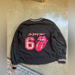 Anthropologie Pilcro  black Rolling Stones top small Photo 1