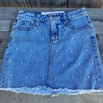 Tinseltown  Wild Fable Denim Studded Raw Hem Skirt size 6 Photo 0