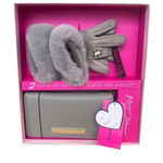 Betsey Johnson Gray Faux Fur Gloves & Wristlet Wallet Gift Set NWT Photo 0