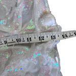 Lucy in the Sky Lucy In the Sky Clarabelle Iridescent Sequin Dress Sz S White Fairy Lace Photo 6