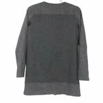 Women’s XS Wool Blend Longline Coat Herringbone Minimalist Zip Front Overcoat Gray Photo 10