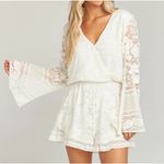 Show Me Your Mumu white lace boho bell sleeves romper small loretta bridal Photo 0