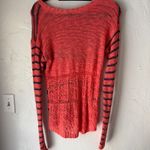 BKE  Women's Size M Coral Pink & Blue Striped Open Knit Pullover‎ Sweater 2010s Photo 5
