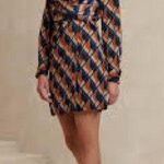 Banana Republic Long Sleeve Dress Satin Wrap Mini Dress Size 6 NWT Photo 0