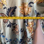 ZARA  Mint Green Paisley Floral Long Sleeve Button Down Shirt Boho Flowy Large Photo 7