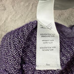 Chico's  Easywear Purple Metallic Knit Cowl Neck 3/4 Sleeve Pullover‎ Top Size XL Photo 2