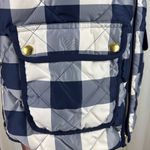 J.Crew Women's Excursion Quilted Plaid Buffalo Down Blend Vest Navy Ivory Sz M Photo 7