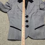 Christian Dior Womens Navy Blue Herringbone Blazer Sz 2 Elegant Academia Office Photo 6