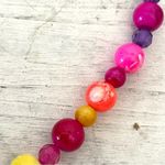 Pink, orange, yellow and purple colorful beaded necklace Photo 4