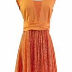 Reiss  Nerissa Dress Apricot Lace Orange Sleeveless Fit & Flare Cocktail 6 NWT Photo 0