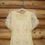 Mac Duggal 9207 Yellow Floral Embellished Flutter Sleeve Tiered Dress Photo 10