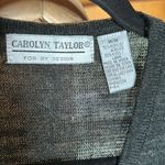 Carolyn Taylor Vintage  Embroidered Charcoal Gray Wool Blend Cardigan Size Medium Photo 3