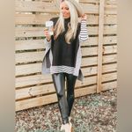 Pink Lily BLACK STRIPED OVERSIZE KNIT CAPE SWEATER - NWOT Size Small Photo 2