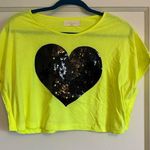 Neon heart crop top Yellow Size M Photo 0