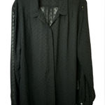 Banana Republic  Black Sheer Swiss Dot LS Shirt Photo 0