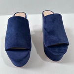 Loeffler Randall  Amara blue velvet platform mules size 6.5 NEW Photo 3