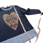 Anthropologie Maeve C’est Bon blue Wool heart Graphic sweater Paris French XS Photo 13