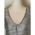 Umgee  Silver Metallic And Black Skirt V‎ Neck Sleeveless Mini Dress Size L Photo 4
