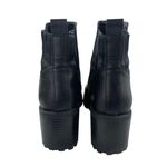 ZARA Women's Black Leather Almond Toe Chunky Block Heels Chelsea Ankle Boots 7 Photo 2