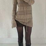 TheOpen Product Pointelle Crochet Knit Wide Sleeve Sweater in Beige Size 1 $175 Photo 4