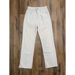 ZARA  Denim Collection High Rise Straight Jeans Raw Hem off white Women's Sz 2 Photo 1