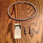 100% Silver Knitted Necklace & Earrings Set Photo 9