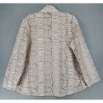 Alberto Makali Vintage  Lace Crinkle Top Womens L Beige Whimsigoth Cardigan USA Photo 3