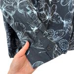 Lela Rose Butterfly Print Cotton Long Sleeve Shirt 8 Navy Blue Photo 4