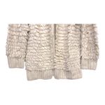 EXPRESS  Fluffy Chunky Fringe Cardigan Cream Size M Sleeve Detail Photo 3
