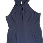Nina Leonard Jumpsuit Women's Size Large Sleeveless Pleated Wide Leg Navy Blue Photo 1