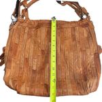 AmeriLeather Tutu Studded Leather Patchwork Shoulder Hobo Bag Brown Photo 11