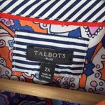 Talbots  Classic Cotton Shirt Royal Palm Paisley Size 2X Button Down Preppy Artsy Photo 4